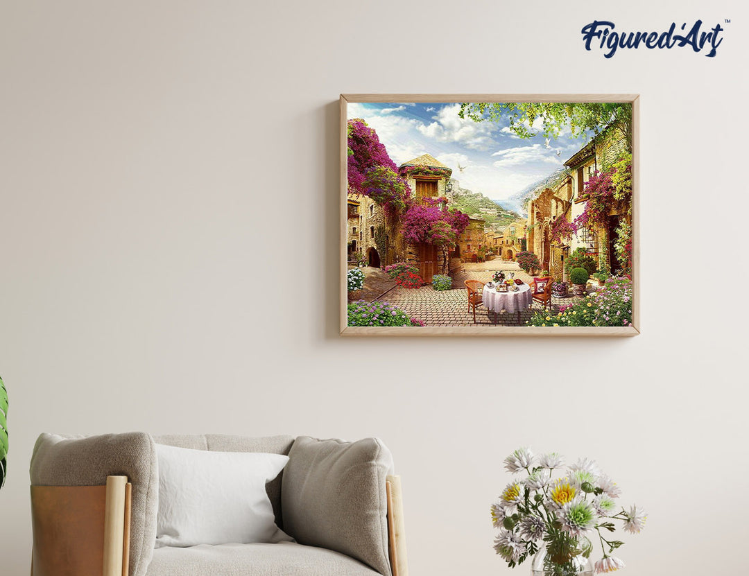 Malen nach Zahlen 40x50cm ohne Keilrahmen Figured’Art Tisch in der Provence