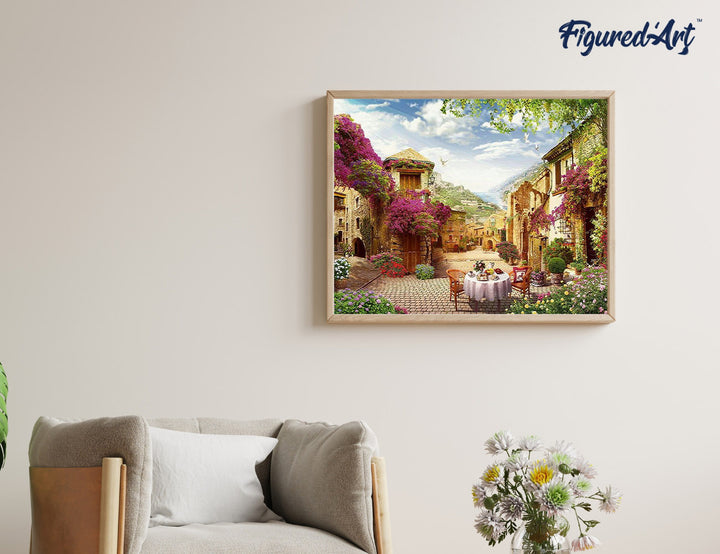 Malen nach Zahlen 40x50cm ohne Keilrahmen Figured’Art Tisch in der Provence