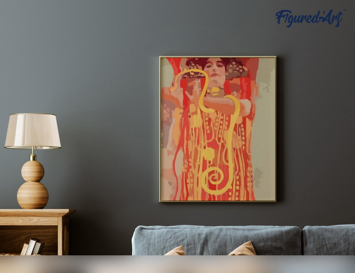 Malen nach Zahlen 40x50cm ohne Keilrahmen Figured’Art Hygieia – Gustav Klimt - Kidis Art