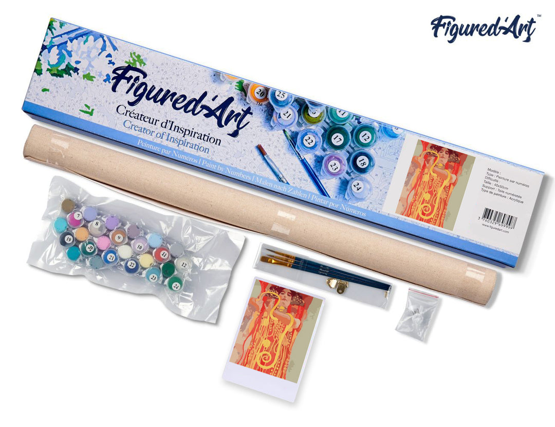 Malen nach Zahlen 40x50cm ohne Keilrahmen Figured’Art Hygieia – Gustav Klimt