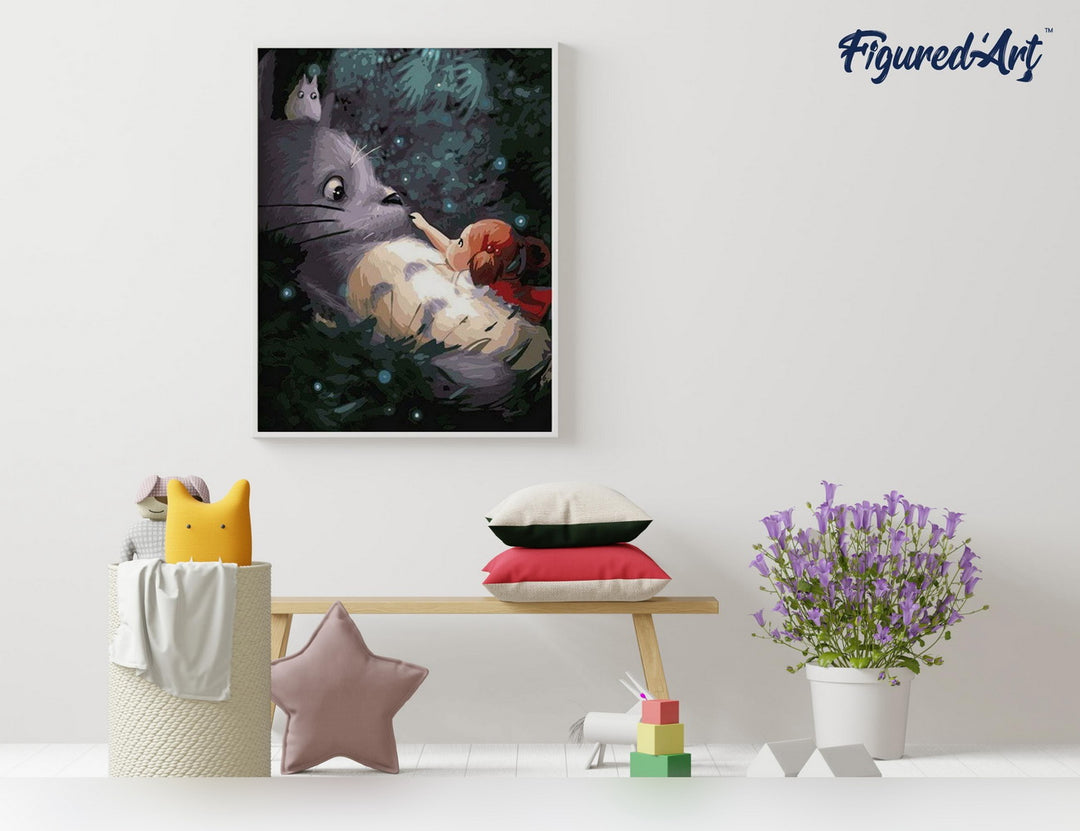 Malen nach Zahlen 40x50cm ohne Keilrahmen Figured’Art Maus und kleines Mädchen