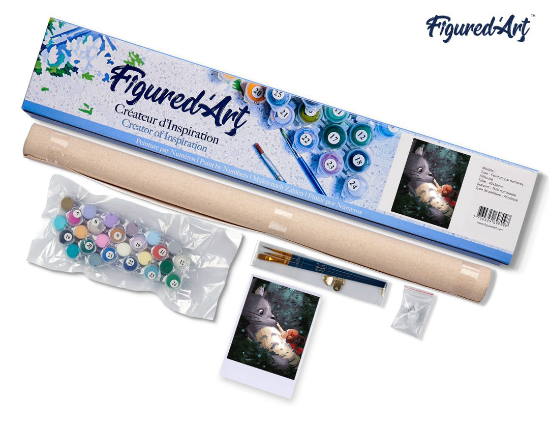 Malen nach Zahlen 40x50cm ohne Keilrahmen Figured’Art Maus und kleines Mädchen