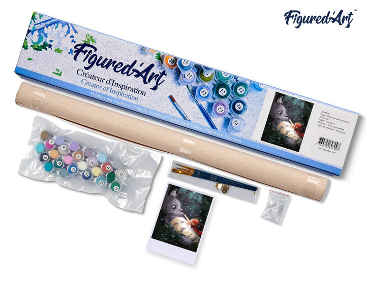 Malen nach Zahlen 40x50cm ohne Keilrahmen Figured’Art Maus und kleines Mädchen