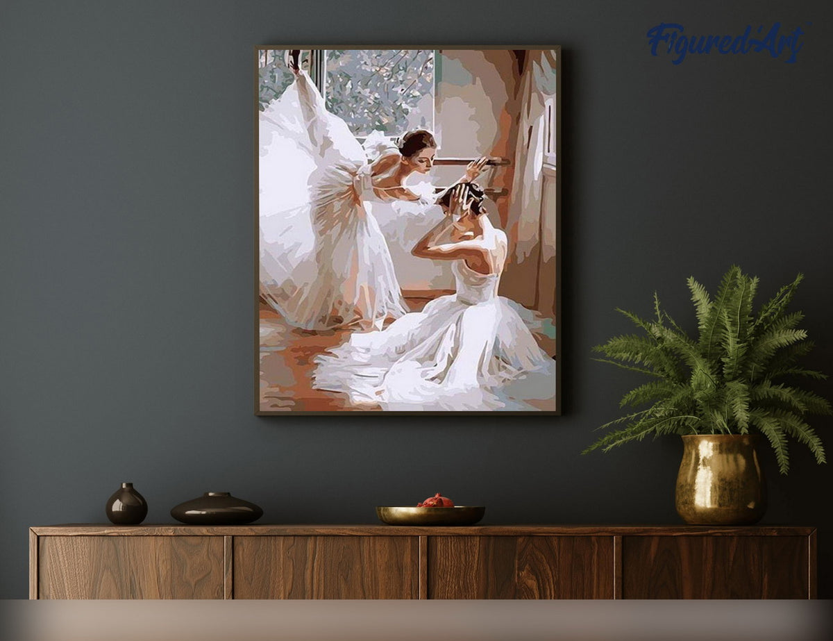 Malen nach Zahlen 40x50cm ohne Keilrahmen Figured’Art Zukünftige Ballerinas - Kidis Art