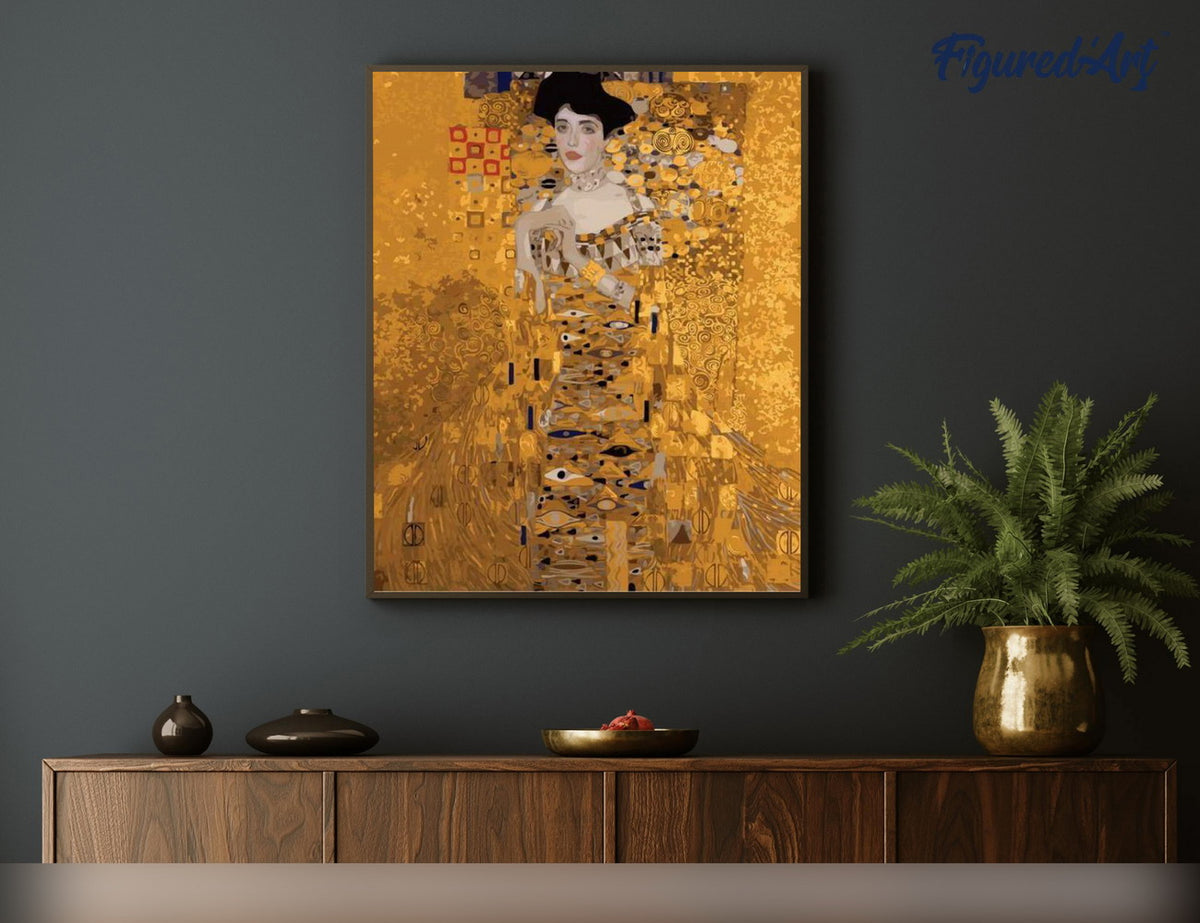 Malen nach Zahlen 40x50cm ohne Keilrahmen Figured’Art Portrait von Adele Bloch-Bauer I - Kidis Art