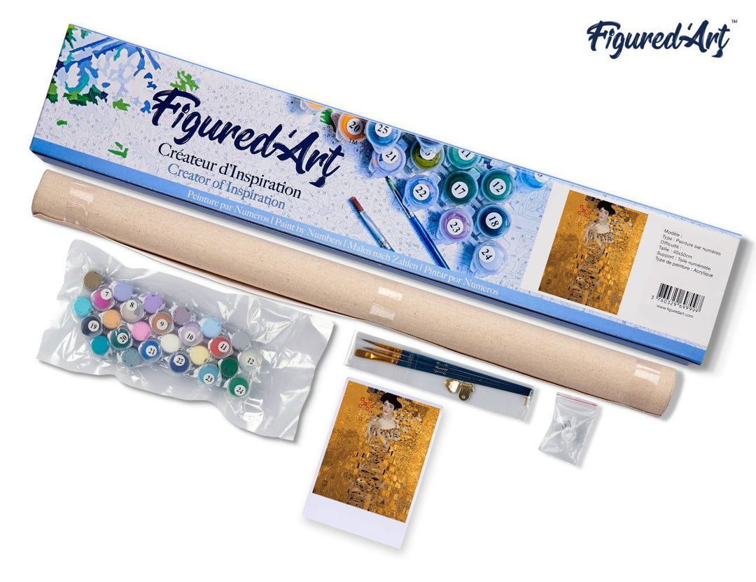 Malen nach Zahlen 40x50cm ohne Keilrahmen Figured’Art Portrait von Adele Bloch-Bauer I