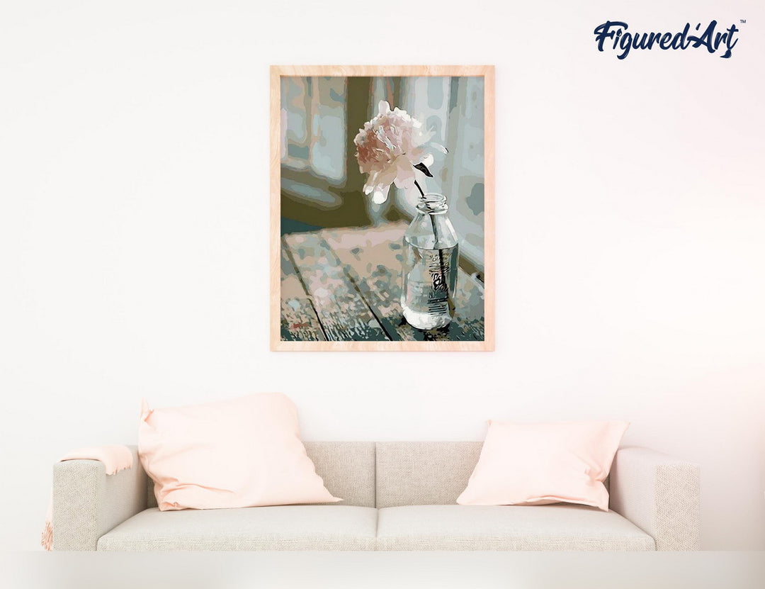 Malen nach Zahlen 40x50cm ohne Keilrahmen Figured’Art Weisse Blume