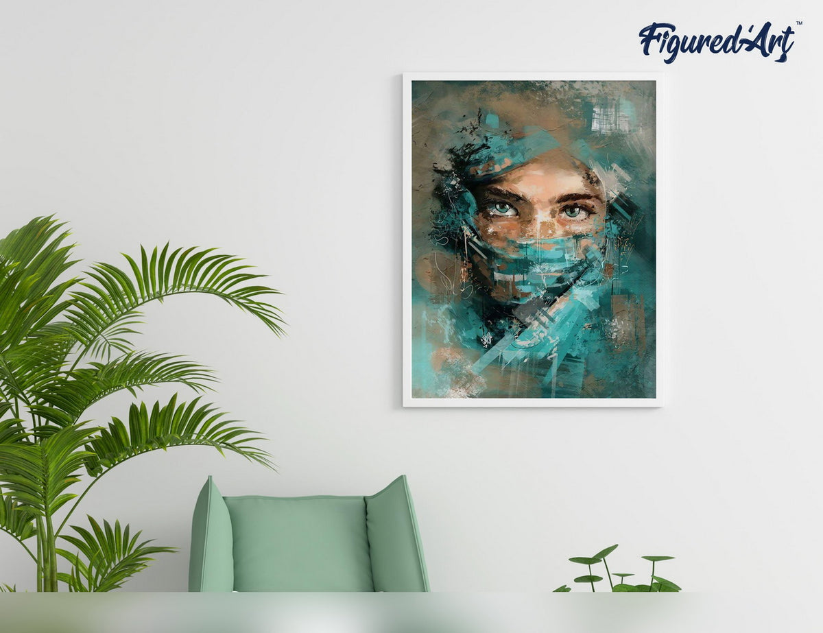 Malen nach Zahlen 40x50cm auf Keilrahmen gespannt Figured’Art Fesselnder Blick - Kidis Art