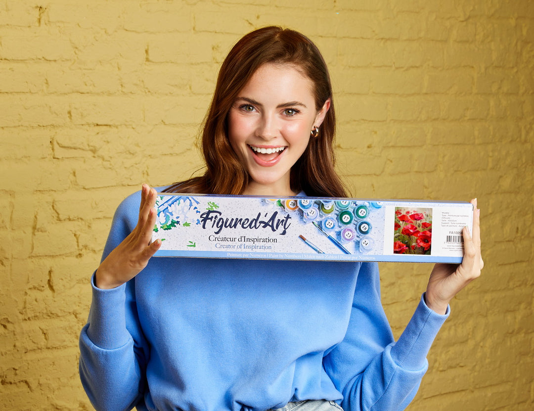 Malen nach Zahlen 40x50cm ohne Keilrahmen Figured’Art Mohnfeld