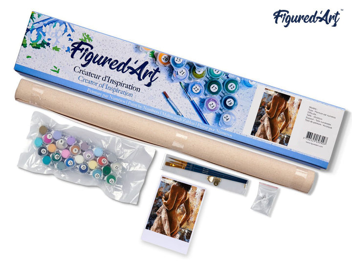 Malen nach Zahlen 40x50cm ohne Keilrahmen Figured’Art Hüllenlose Kurven