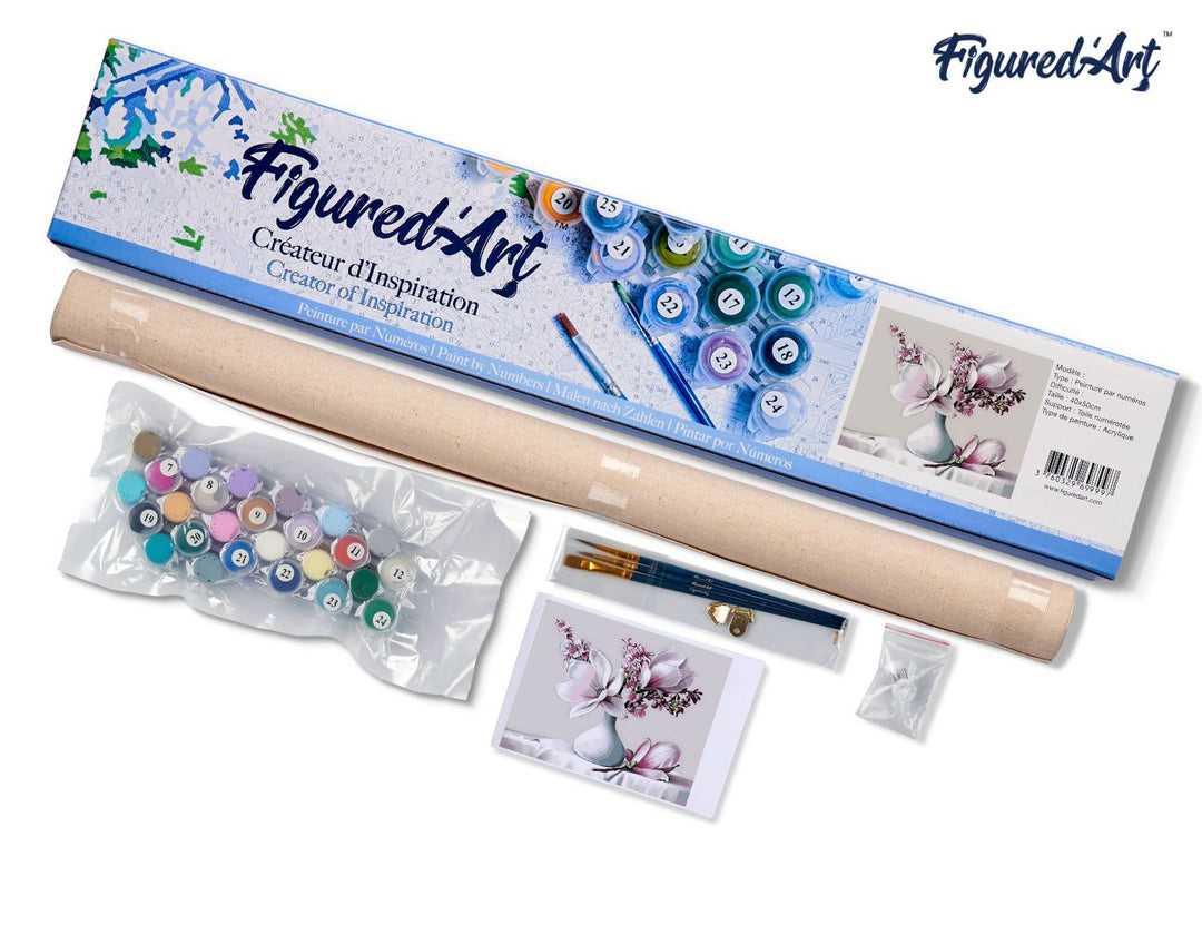 Malen nach Zahlen 40x50cm ohne Keilrahmen Figured’Art Magnolie