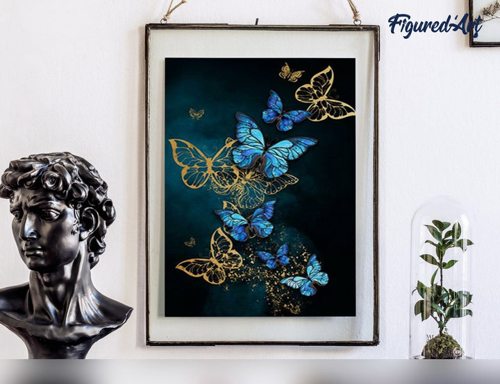 Malen nach Zahlen 40x50cm ohne Keilrahmen Figured’Art Magische Schmetterlinge 2