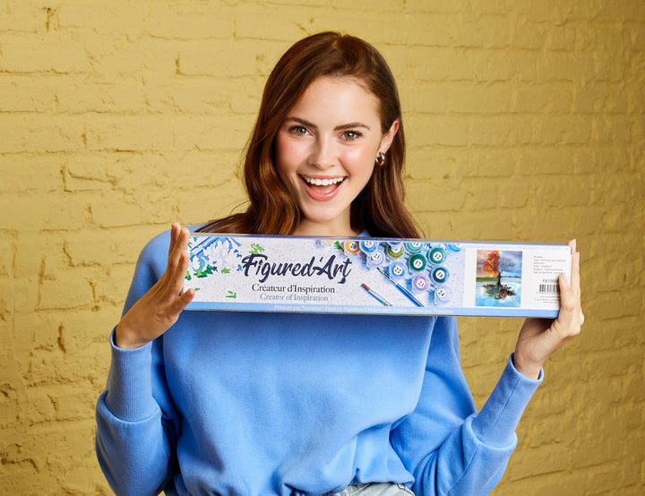 Malen nach Zahlen 40x50cm ohne Keilrahmen Figured’Art Baum in vier Jahreszeiten