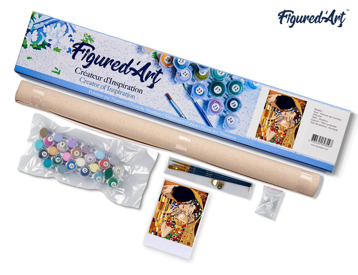 Malen nach Zahlen 40x50cm ohne Keilrahmen Figured’Art Zarter Kuss