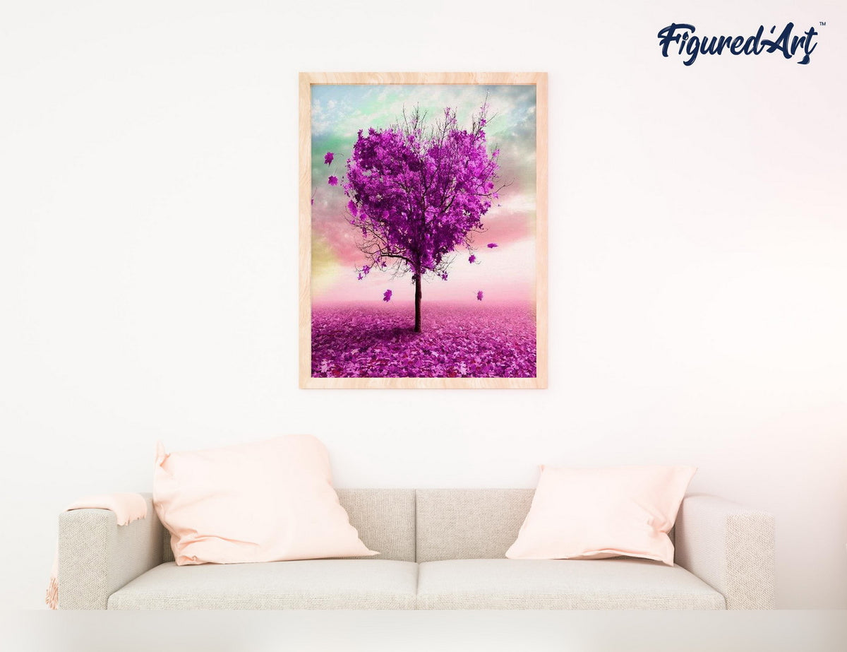 Malen nach Zahlen 40x50cm ohne Keilrahmen Figured’Art Herzbaum - Kidis Art