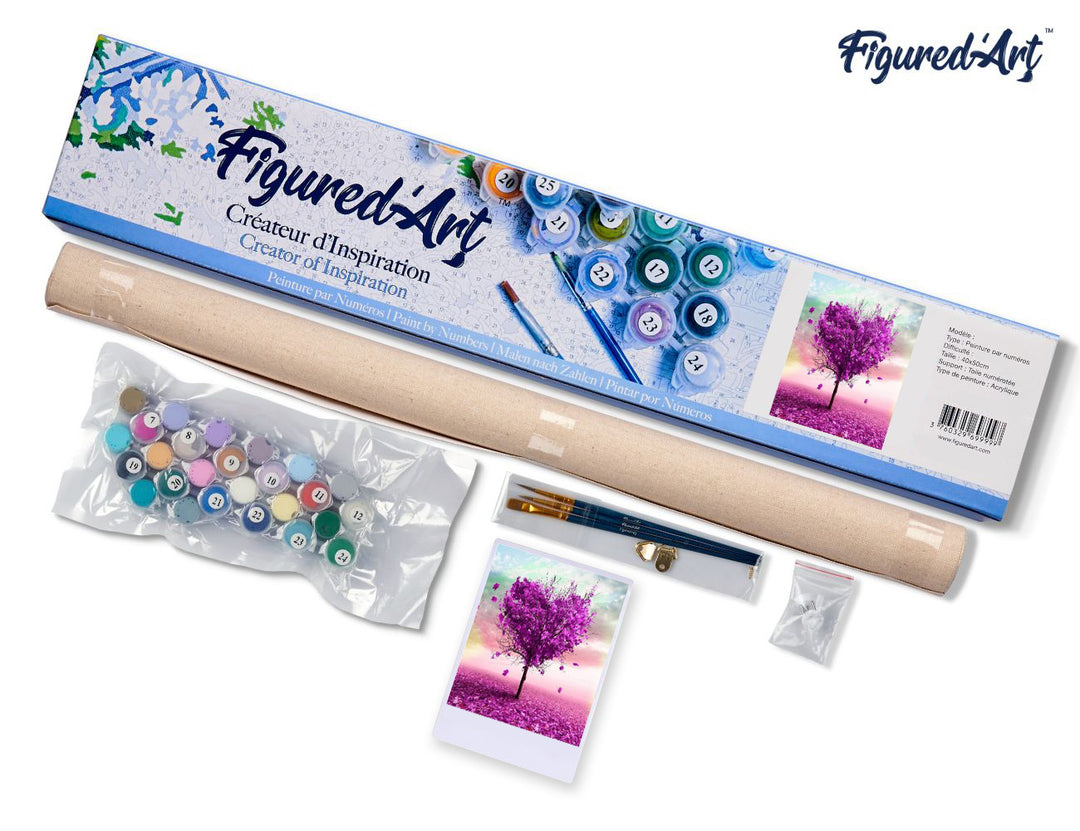 Malen nach Zahlen 40x50cm ohne Keilrahmen Figured’Art Herzbaum
