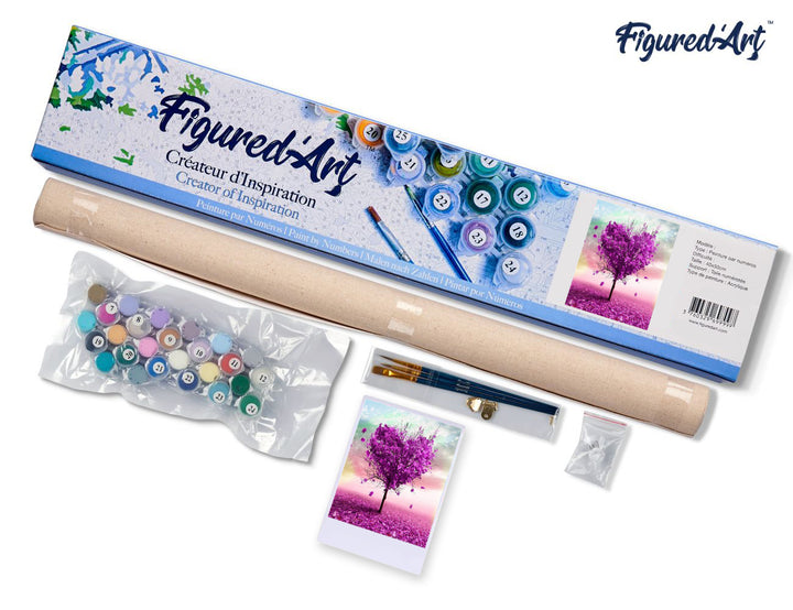 Malen nach Zahlen 40x50cm ohne Keilrahmen Figured’Art Herzbaum