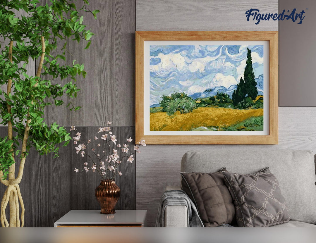 Malen nach Zahlen 40x50cm ohne Keilrahmen Figured’Art Van Gogh - Himmel