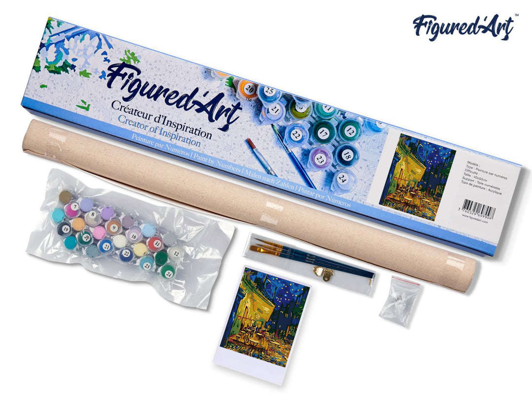 Malen nach Zahlen 40x50cm ohne Keilrahmen Figured’Art Café – Van Gogh