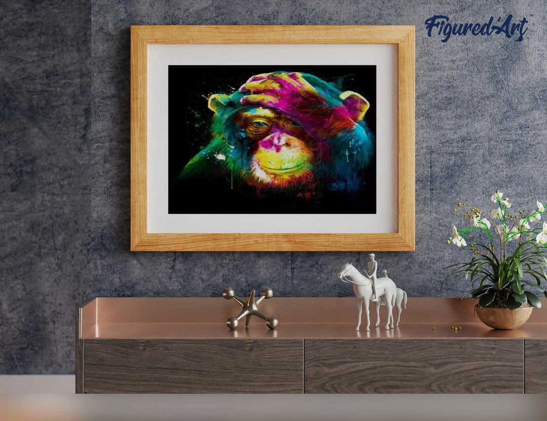 Malen nach Zahlen 40x50cm ohne Keilrahmen Figured’Art Bunter Affe
