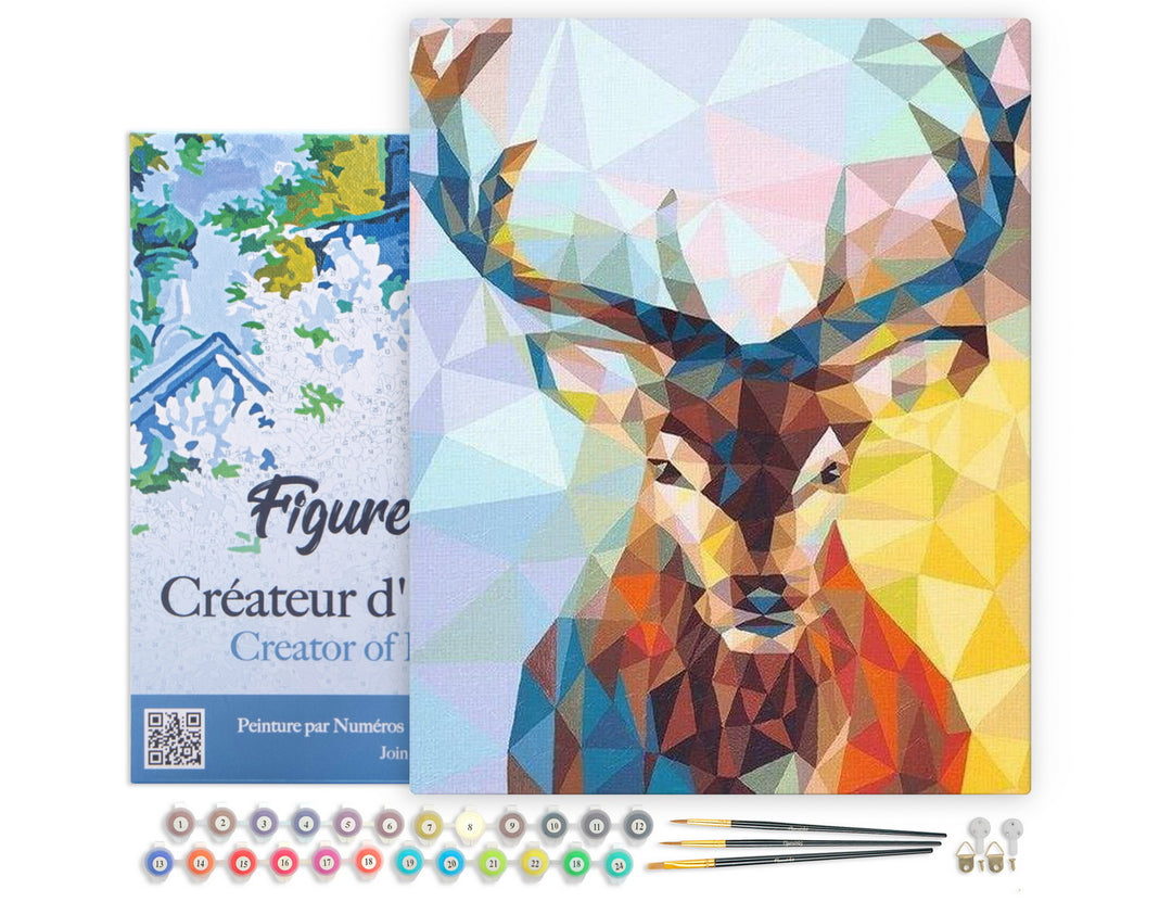 Figured'Art Malen nach Zahlen 40x50cm auf Keilrahmen gespannt Modernes Rentier * - Kidis Art