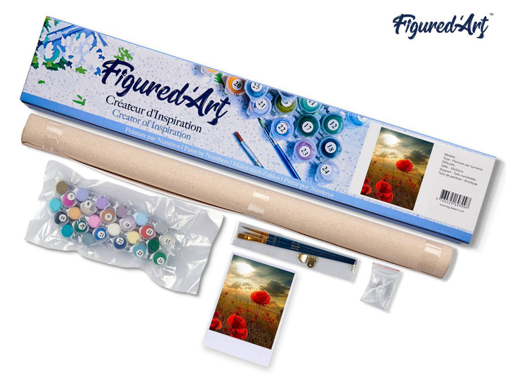 Malen nach Zahlen 40x50cm ohne Keilrahmen Figured’Art Blumen unter der Sonne