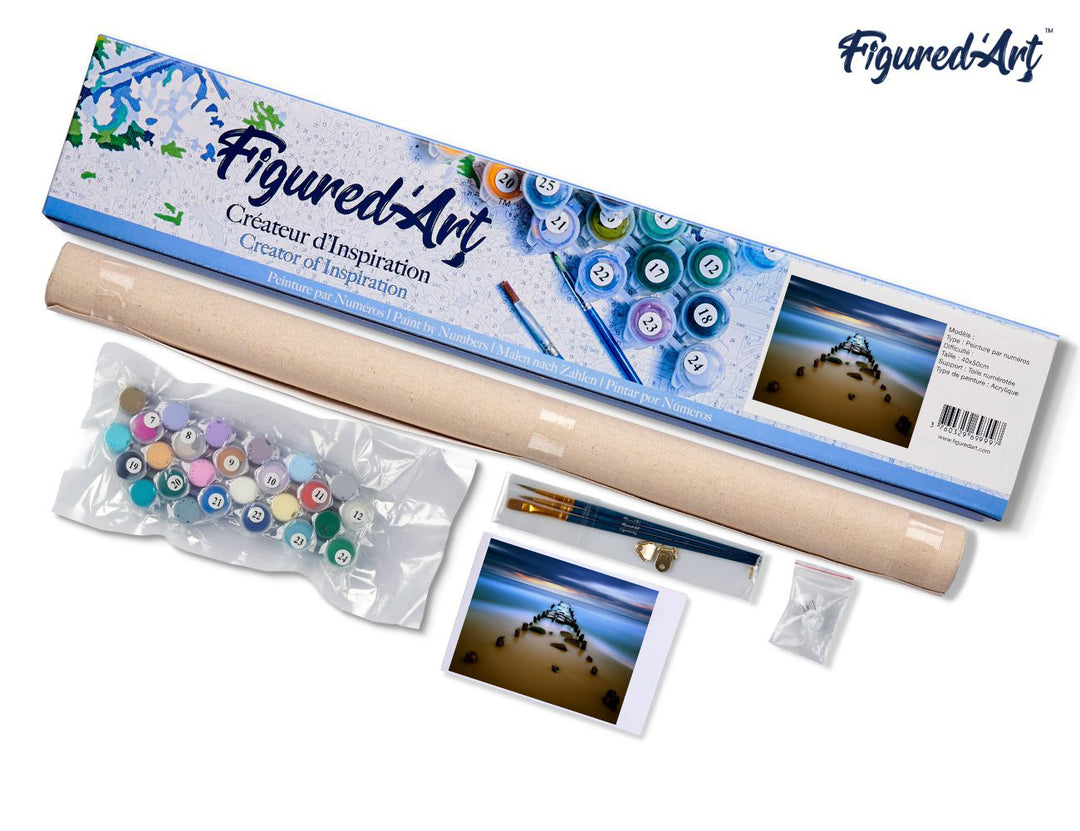 Malen nach Zahlen 40x50cm ohne Keilrahmen Figured’Art Brücke im Wasser