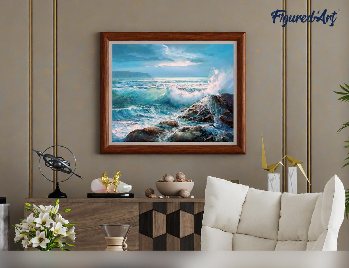 Malen nach Zahlen 40x50cm ohne Keilrahmen Figured’Art Wellen - Kidis Art