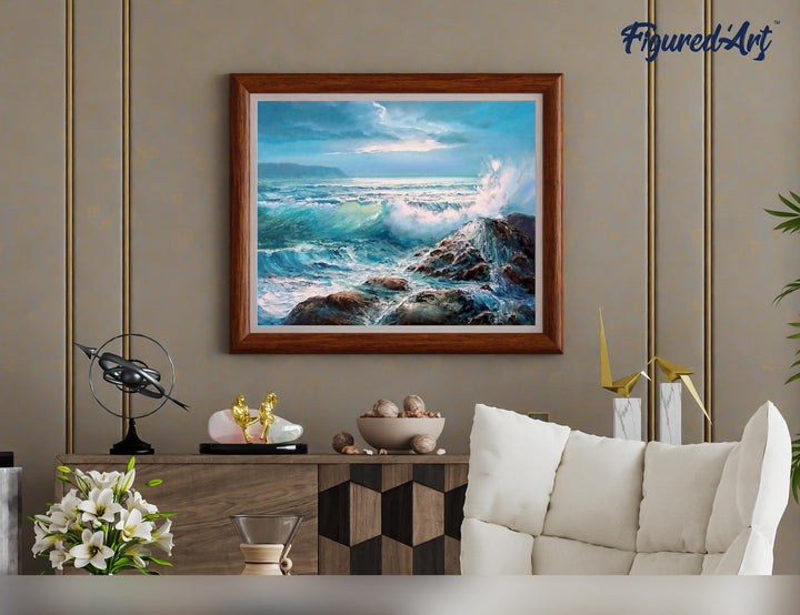 Malen nach Zahlen 40x50cm ohne Keilrahmen Figured’Art Wellen