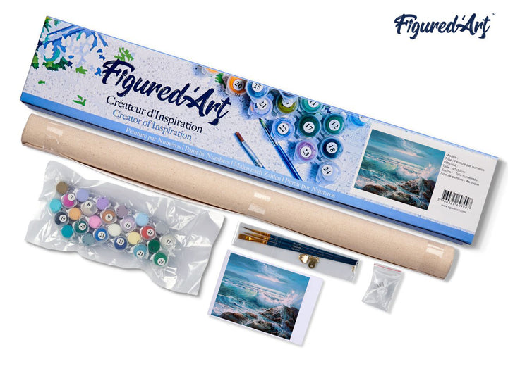 Malen nach Zahlen 40x50cm ohne Keilrahmen Figured’Art Wellen