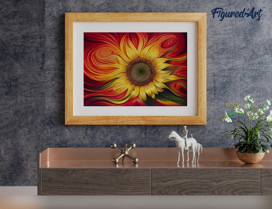 Malen nach Zahlen 40x50cm ohne Keilrahmen Figured’Art Künstlerische Sonnenblume