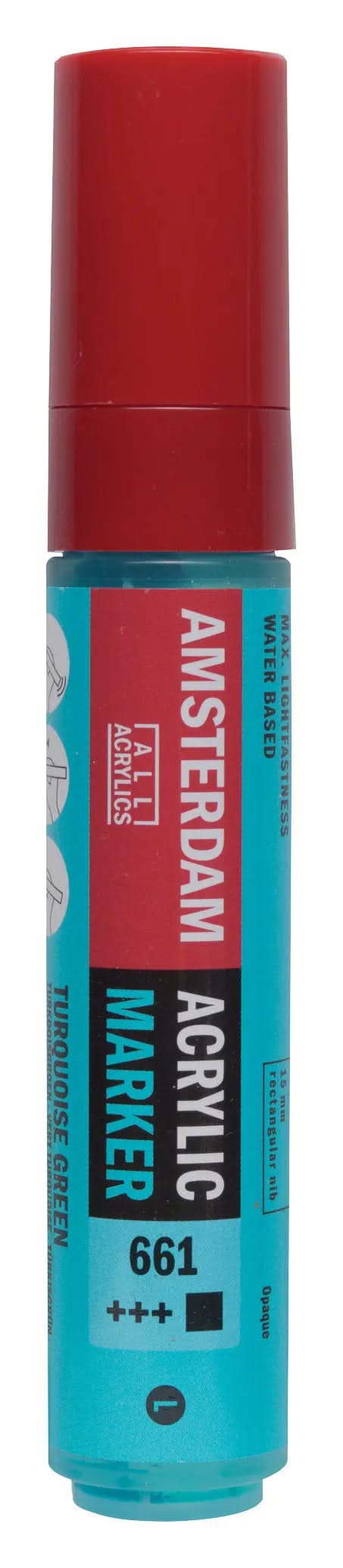 Amsterdam Acrylic Marker 15 mm Türkisgrün 661 - Kidis Art
