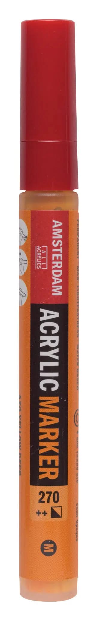 Amsterdam Acrylic Marker 4 mm Azogelb Dunkel 270 - Kidis Art