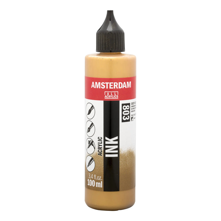 Amsterdam Acrylic Tinte Flasche 100 ml Goldfarbe 803