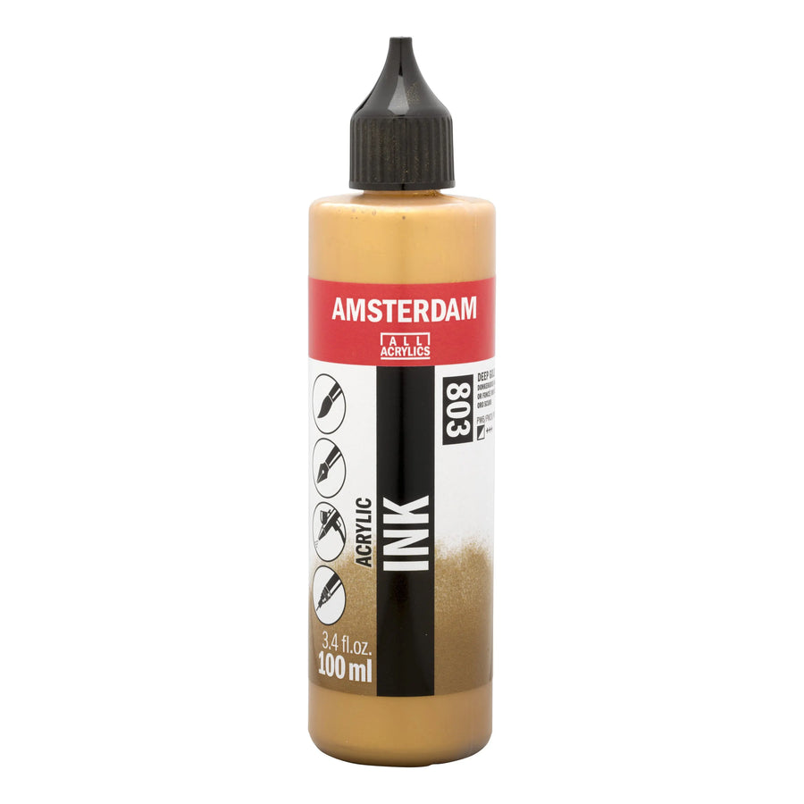 Amsterdam Acrylic Tinte Flasche 100 ml Goldfarbe 803