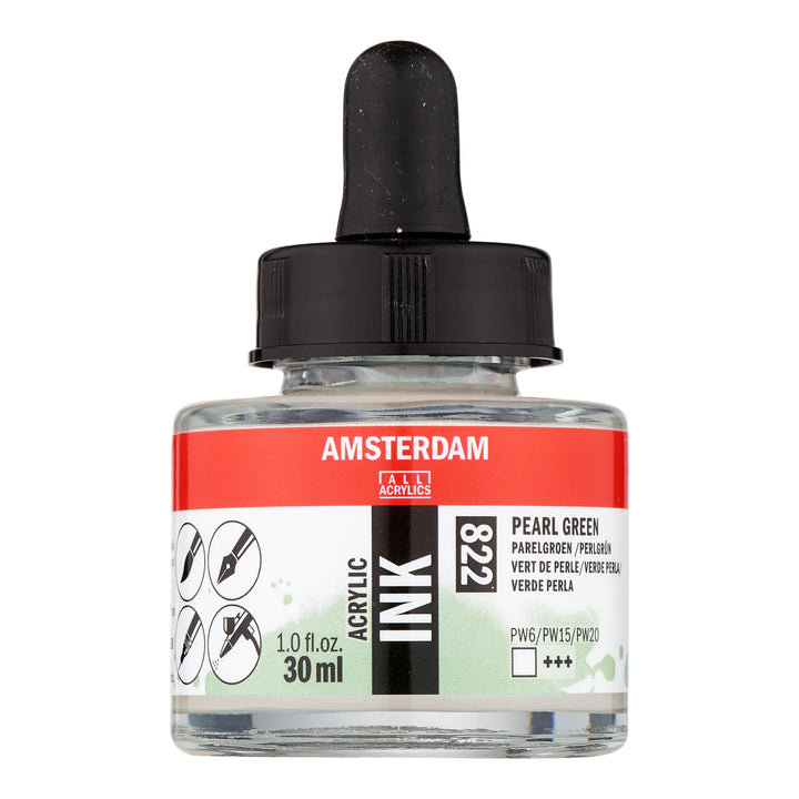 Amsterdam Acrylic Tinte Flasche 30 ml Perlgrün 822