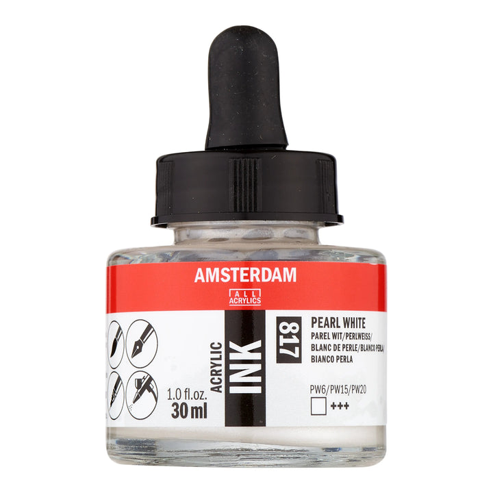 Amsterdam Acrylic Tinte Flasche 30 ml Perlweiß 817