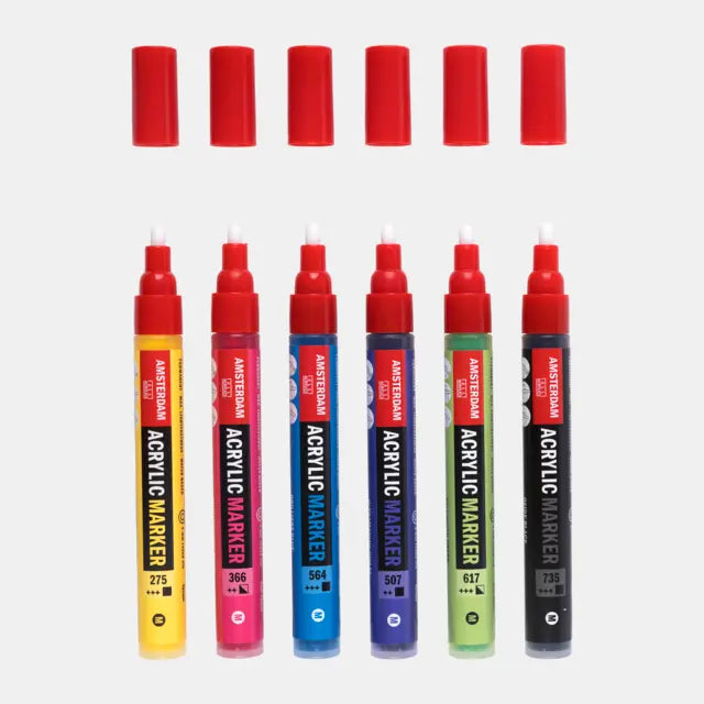 Amsterdam Acrylmarker Einsteigerset | 6 Farben Amsterdam