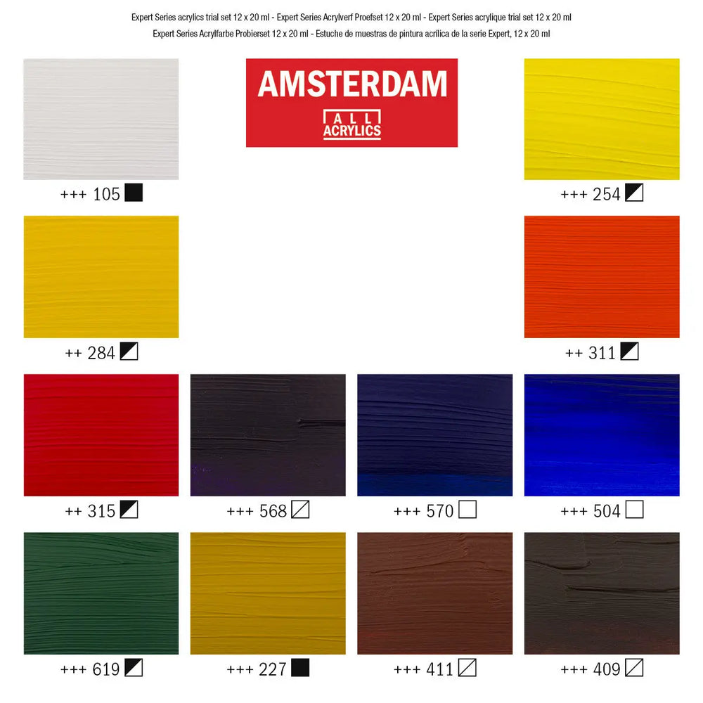 Amsterdam Expert Series Acrylfarbe Probierset | 6 x 20 ml - Kidis Art