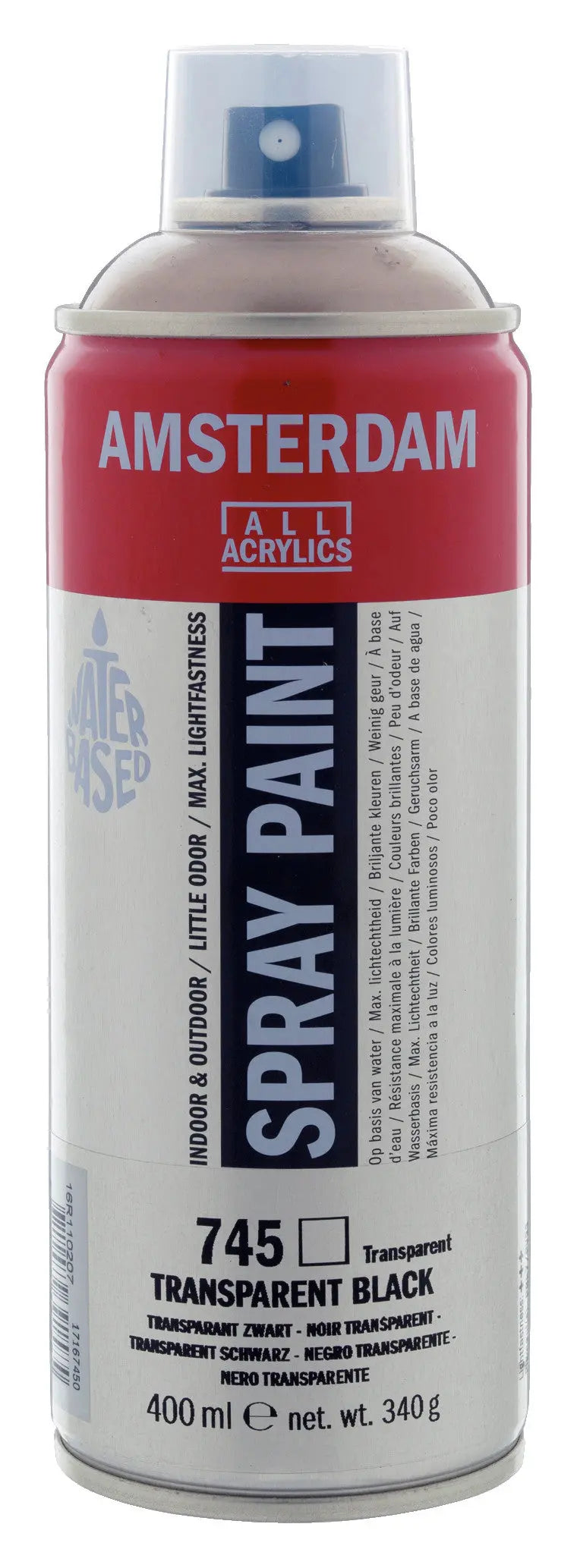 Amsterdam Sprühfarbe 400 ml Schwarz Transparent 745