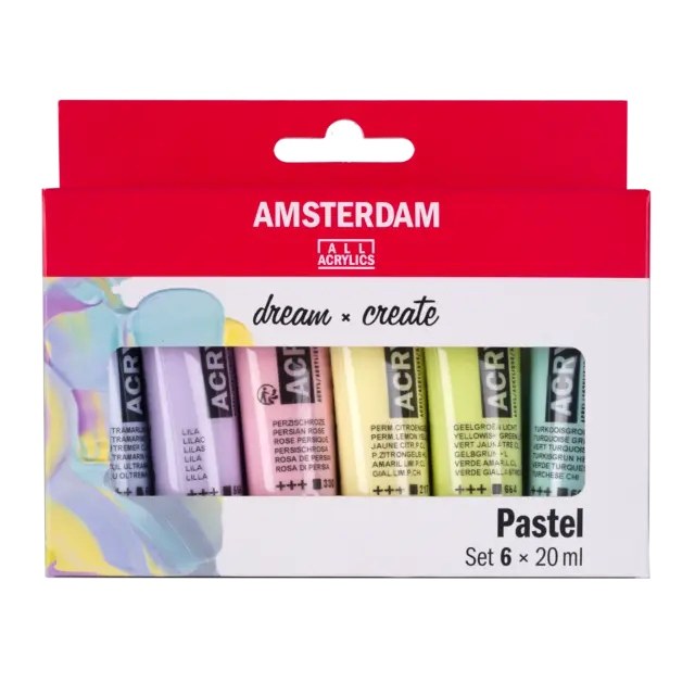 Amsterdam Standard Serie Acrylfarben Pastellset | 6 x 20 ml - Kidis Art