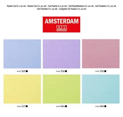 Amsterdam Standard Serie Acrylfarben Pastellset | 6 x 20 ml - Kidis Art