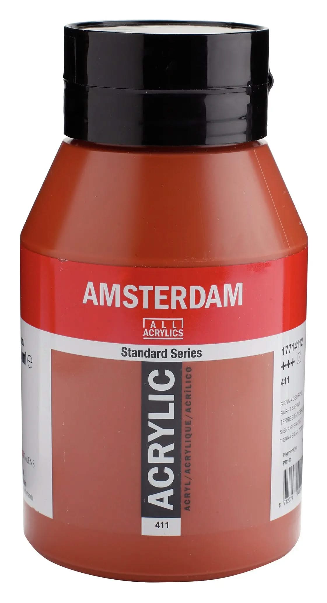 Amsterdam Standard Series Acrylfarbe Flasche 1000 ml Siena Gebrannt 411 - Kidis Art