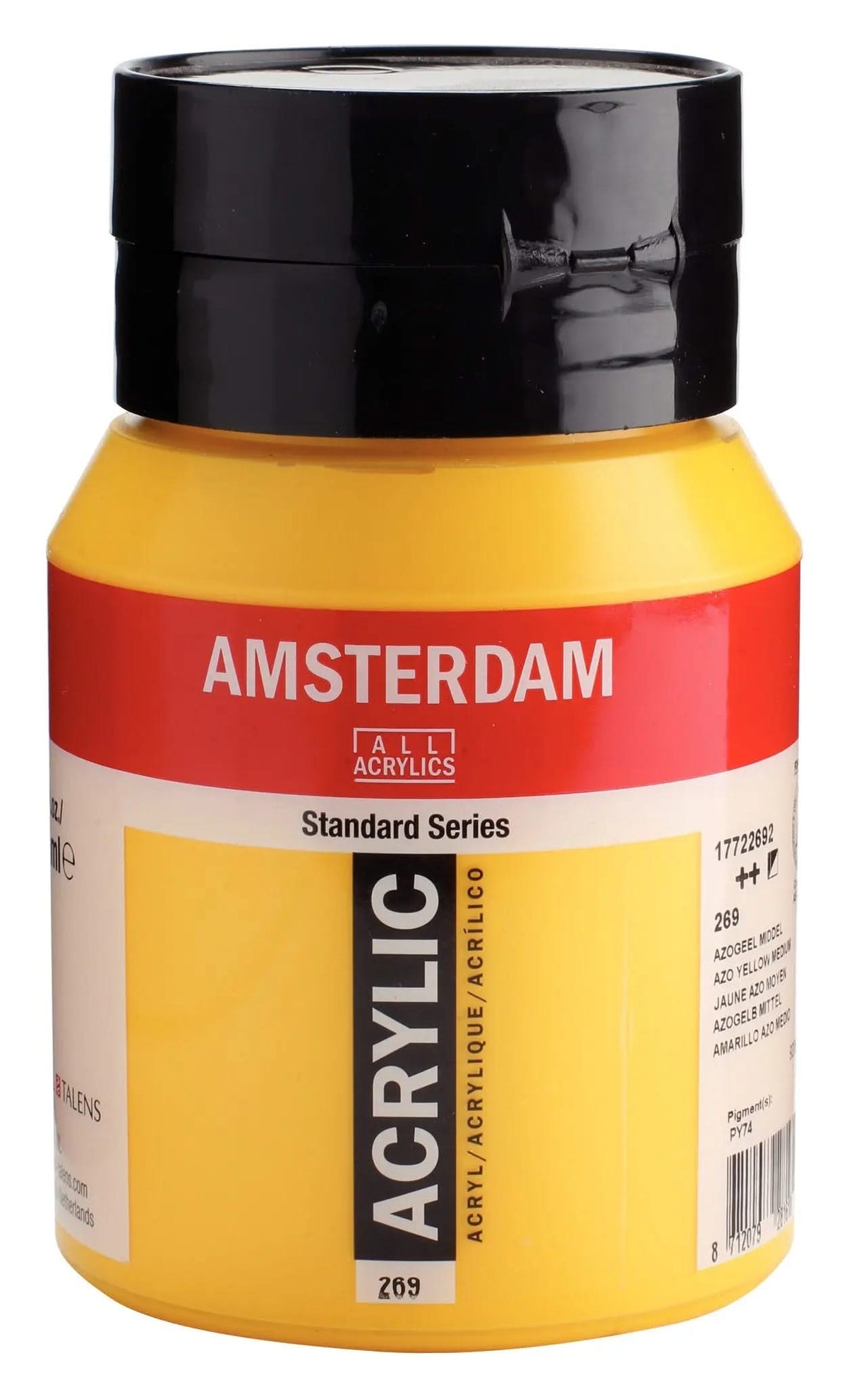 Amsterdam Standard Series Acrylfarbe Flasche 500 ml Azogelb Mittel 269 - Kidis Art