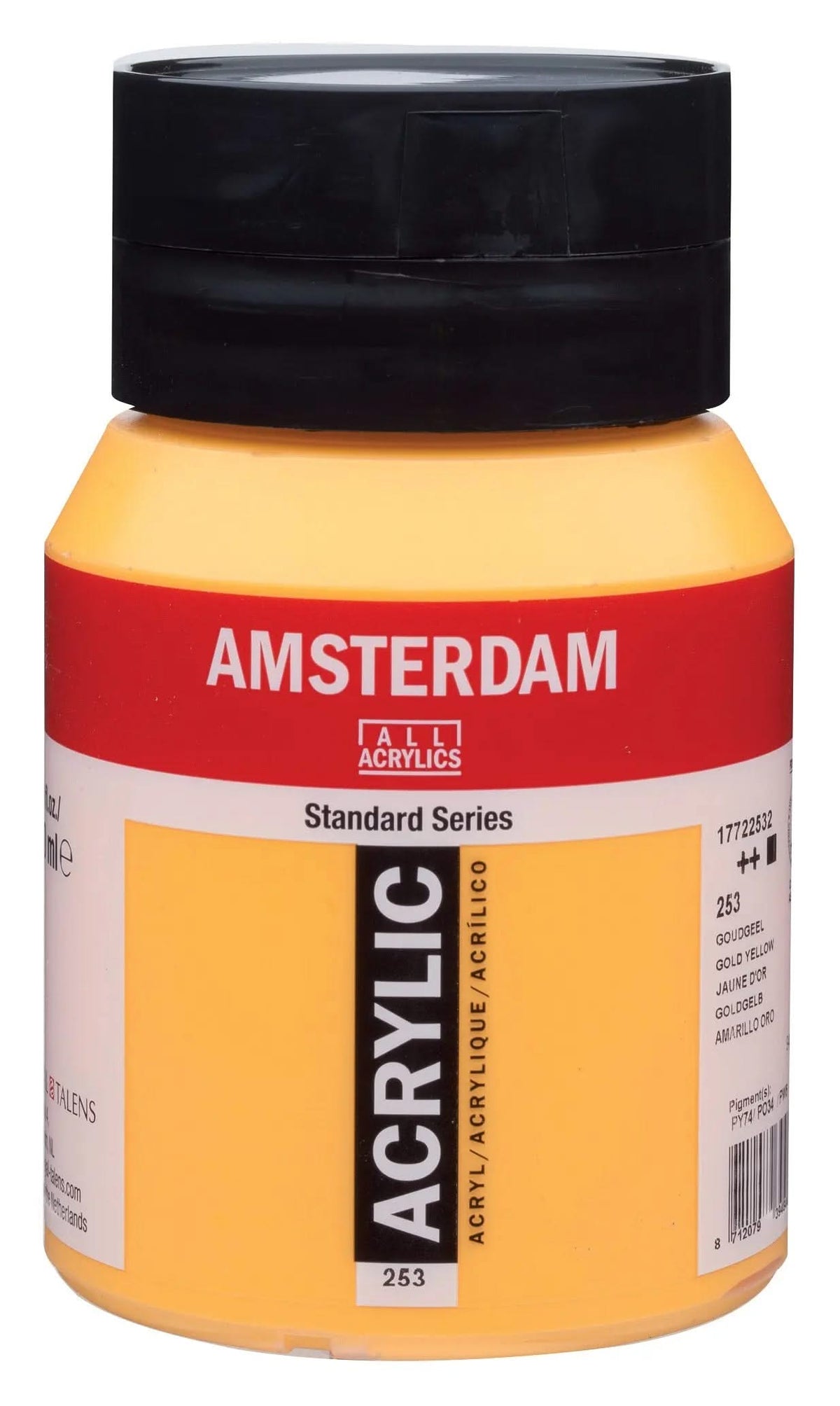 Amsterdam Standard Series Acrylfarbe Flasche 500 ml Goldgelb 253 - Kidis Art