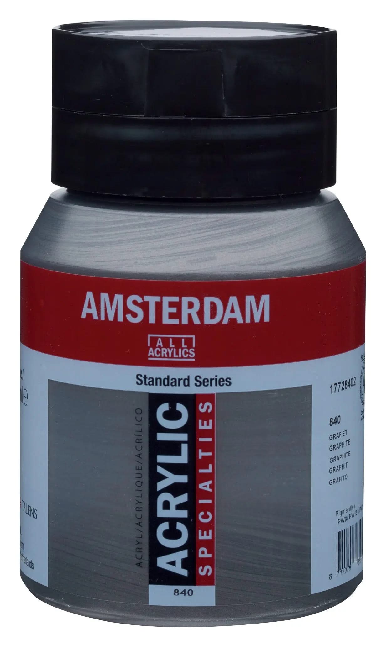 Amsterdam Standard Series Acrylfarbe Flasche 500 ml Graphite 840 - Kidis Art