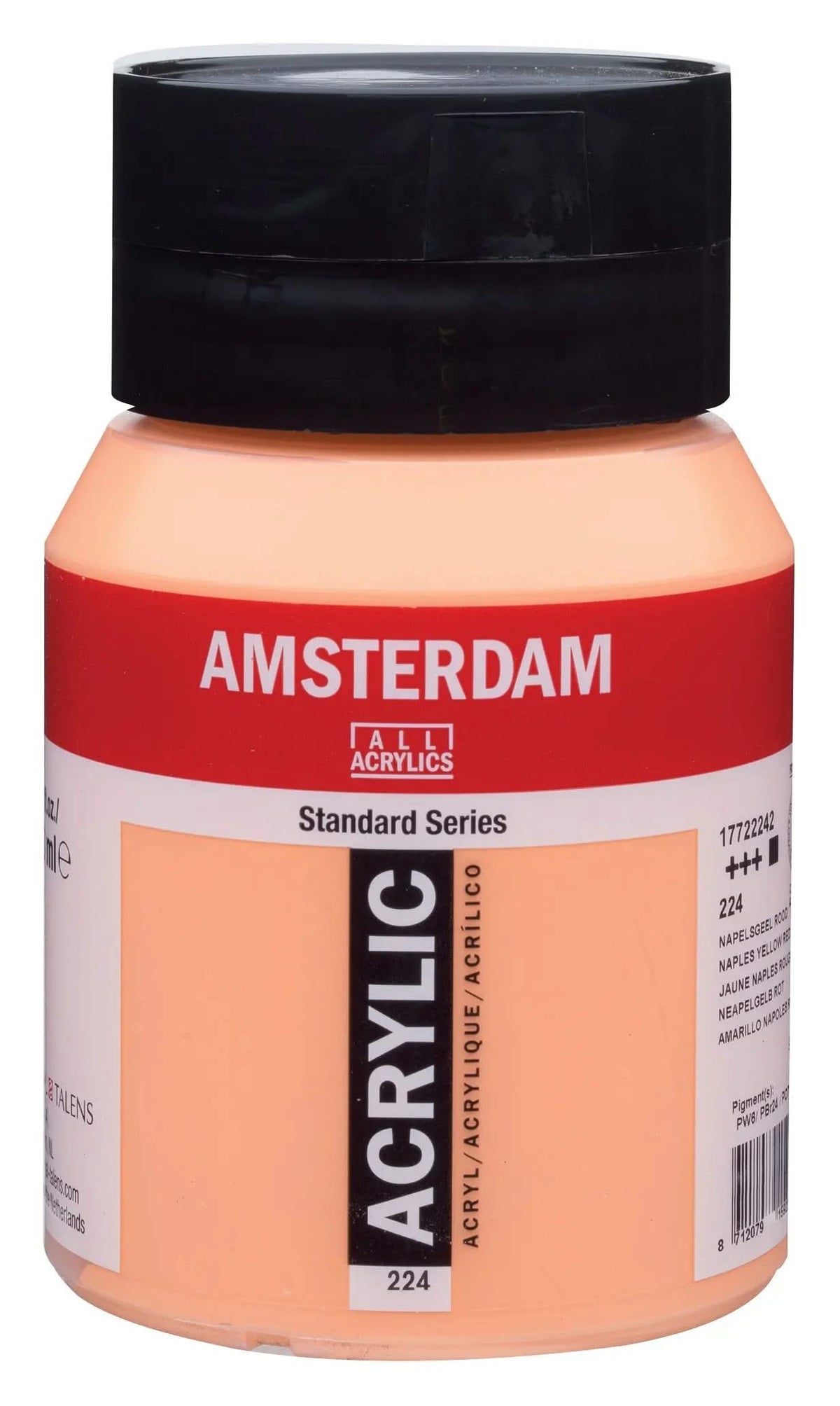 Amsterdam Standard Series Acrylfarbe Flasche 500 ml Neapelgelb Rot 224 - Kidis Art