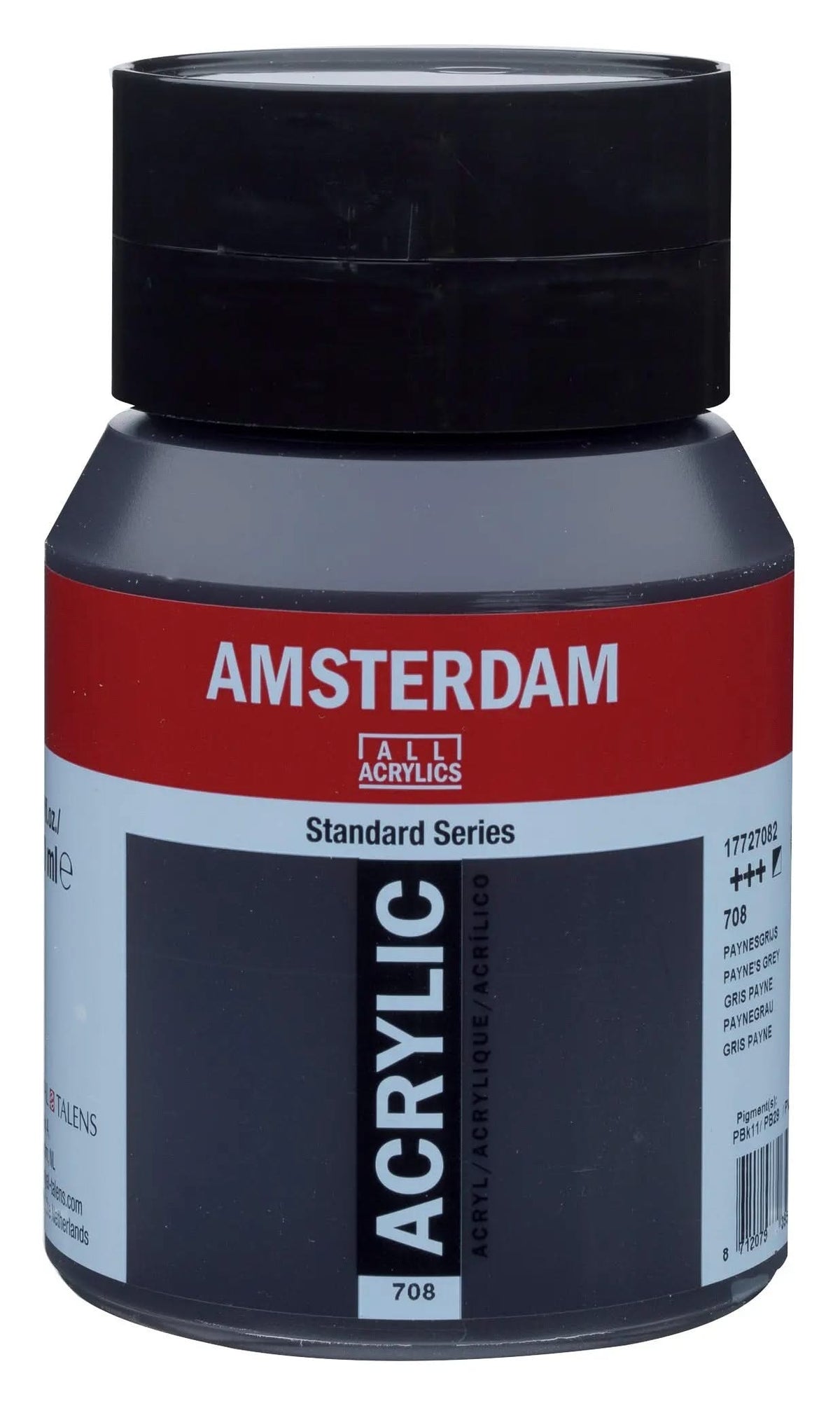 Amsterdam Standard Series Acrylfarbe Flasche 500 ml Paynegrau 708 - Kidis Art
