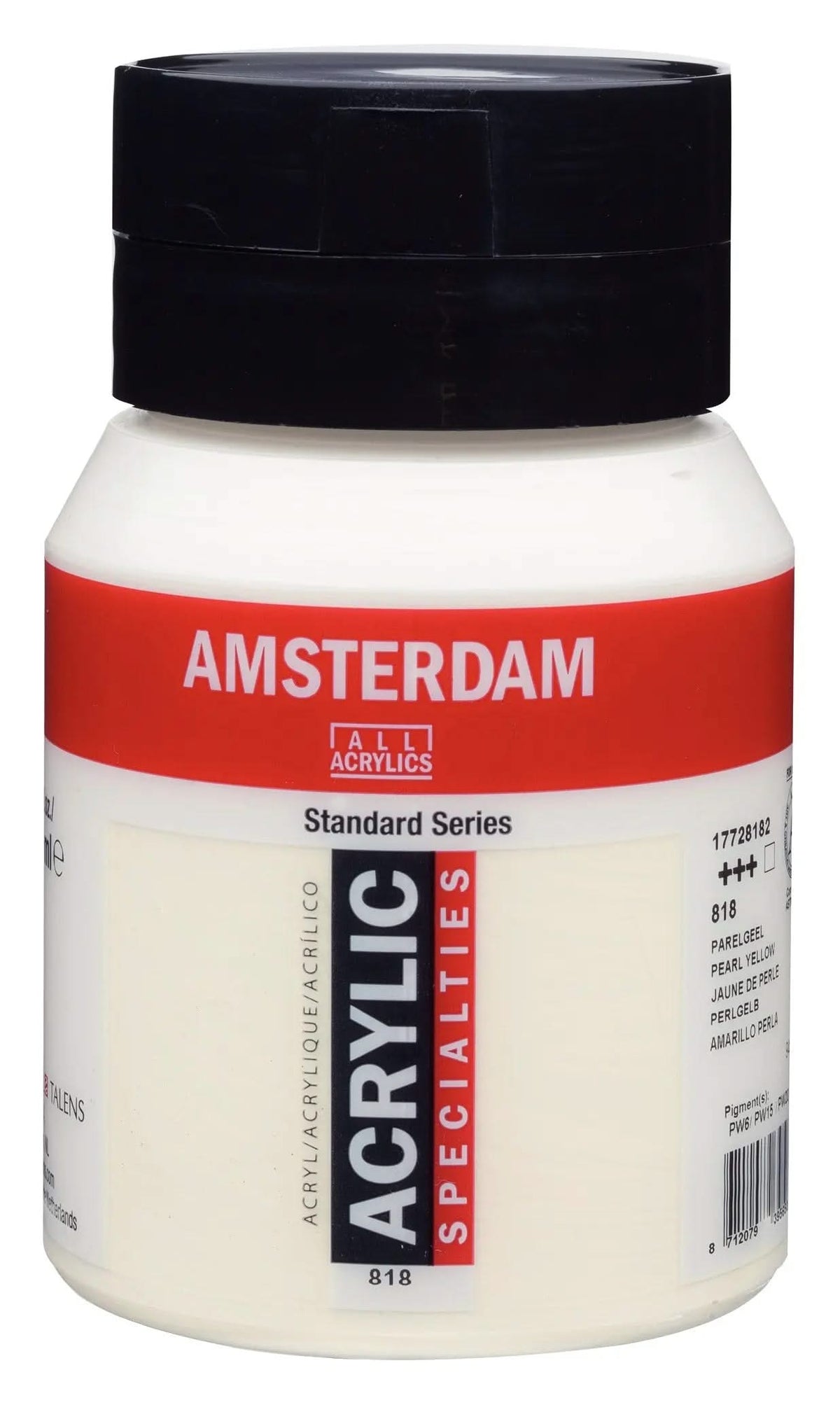 Amsterdam Standard Series Acrylfarbe Flasche 500 ml Perlgelb 818 - Kidis Art