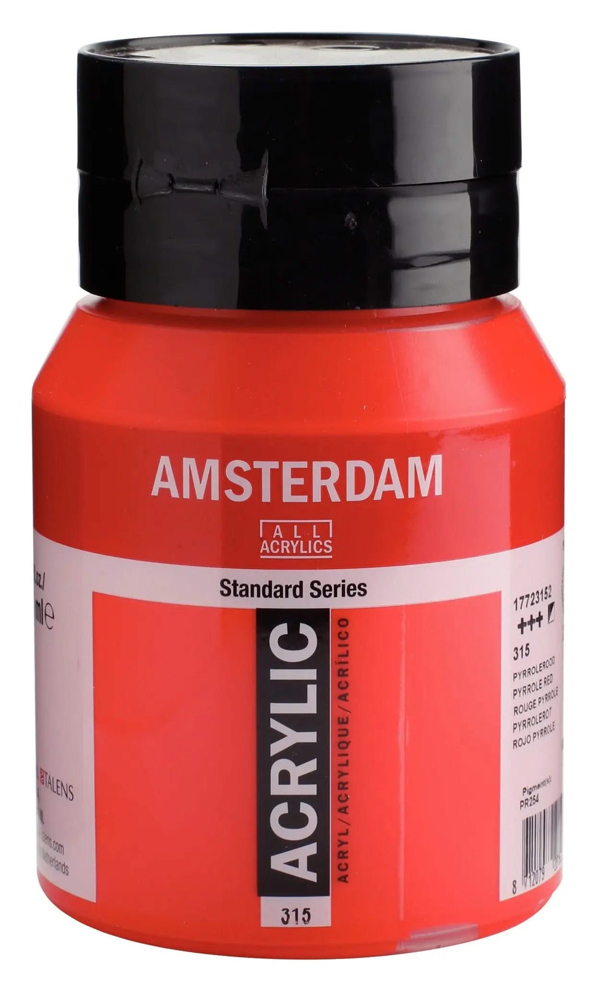 Amsterdam Standard Series Acrylfarbe Flasche 500 ml Pyrrolrot 315 - Kidis Art